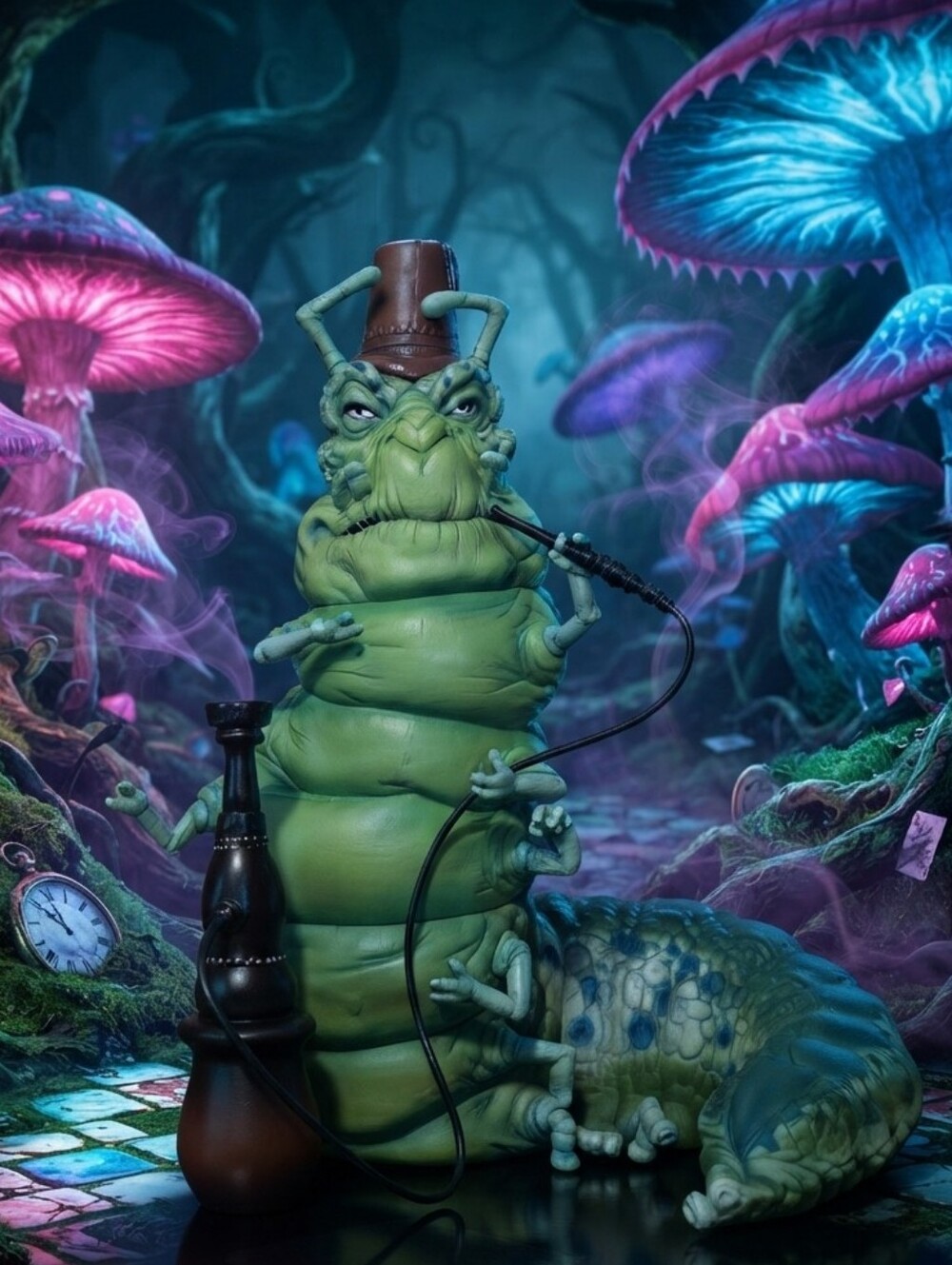 American McGee's Alice Whimsical Green Caterpillar Figurine